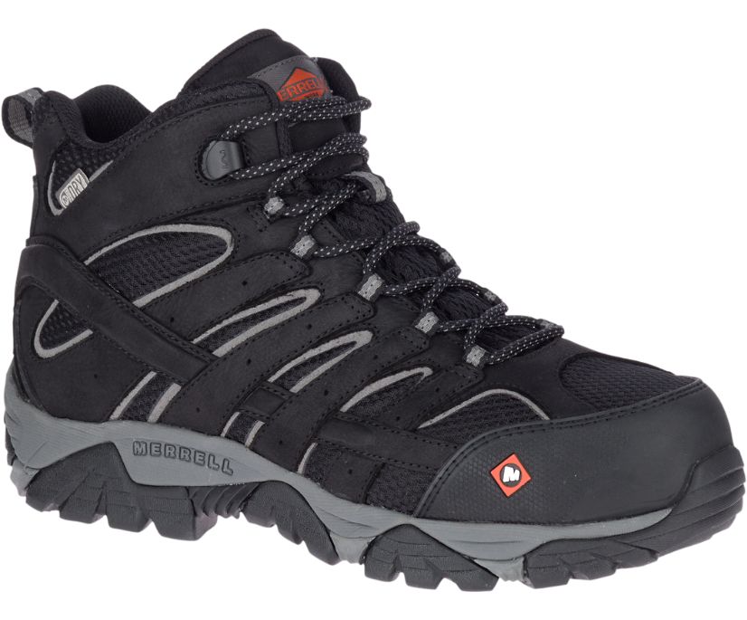 Buty Merrell Moab Vertex Mid Wasserdicht Comp Toe Wide Width - Buty Robocze Męskie Merrell - Czarne